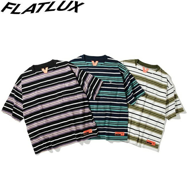 Rakuten - tシャツ FLATLUX フラットラックス Dada Border S/S T-Shirts Black Navy Army 半袖Tシャツ ボーダー カットソー メンズ レディース