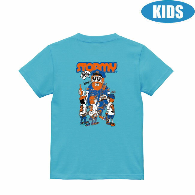 【再入荷】ストーミー STORMY キッズ tシャツ TM Paint COLLABORATION KIDS SS T-SHIRTS AQUA BLUE 半袖Tシャツ 子供
