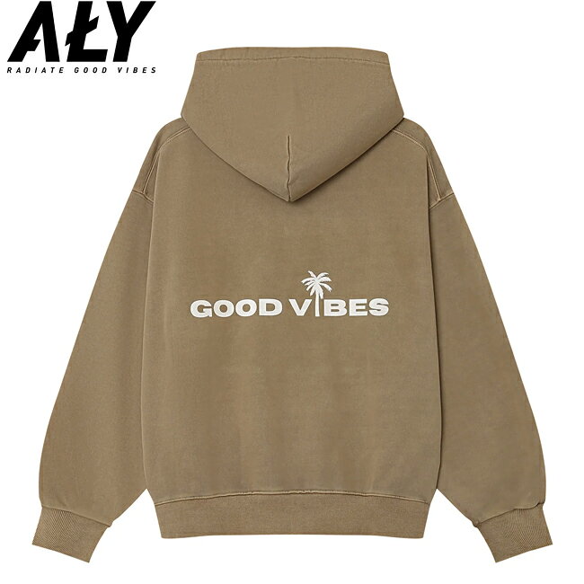 樂天商城 - パーカー ALY Good Vibes アリーグッドバイブス KHAKI WASHED OUT HOODIE プルオーバーフード スウェット メンズ レディース