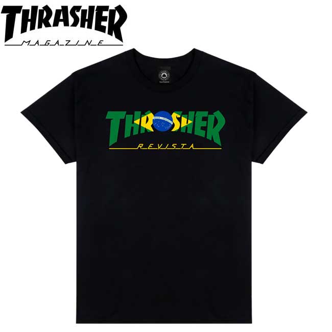 スラッシャー THRASHER tシャツ Brazil Revista SS TEE Black 半袖Tシャツ カットソー メンズ レディース