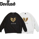 【再入荷】デビルユース トレーナー Deviluse Leopard Crewneck SWEAT Black fw23142 Ash fw23143 クルーネック スウェット メンズ レディース