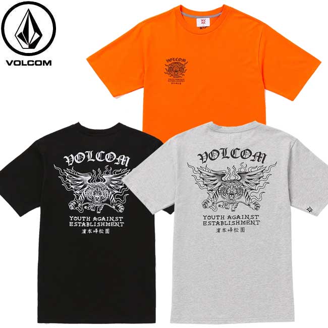 tシャツ VOLCOM ボルコム Tokyo True Featured Artist Yusuke Tiger Short Sleeve T-Shirt Black Cement Grey Orange 半袖Tシャツ カットソー メンズ レディース