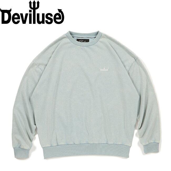 Rakuten - トレーナー Deviluse デビルユース Small Logo Crewneck Sweat Stone Blue クルーネック スウェット メンズ レディース
