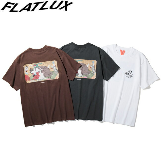 tシャツ FLATLUX フラットラックス Nuranura S/S TEE Chocolate Dyed Black White 半袖Tシャツ カットソー メンズ レディース