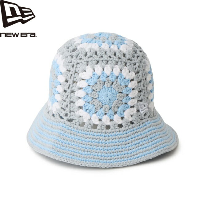 樂天商城 - ハット NEW ERA ニューエラ Crochet Knit Bucket HAT Blue/Gray/White ニット帽 バケットハット 帽子 メンズ レディース