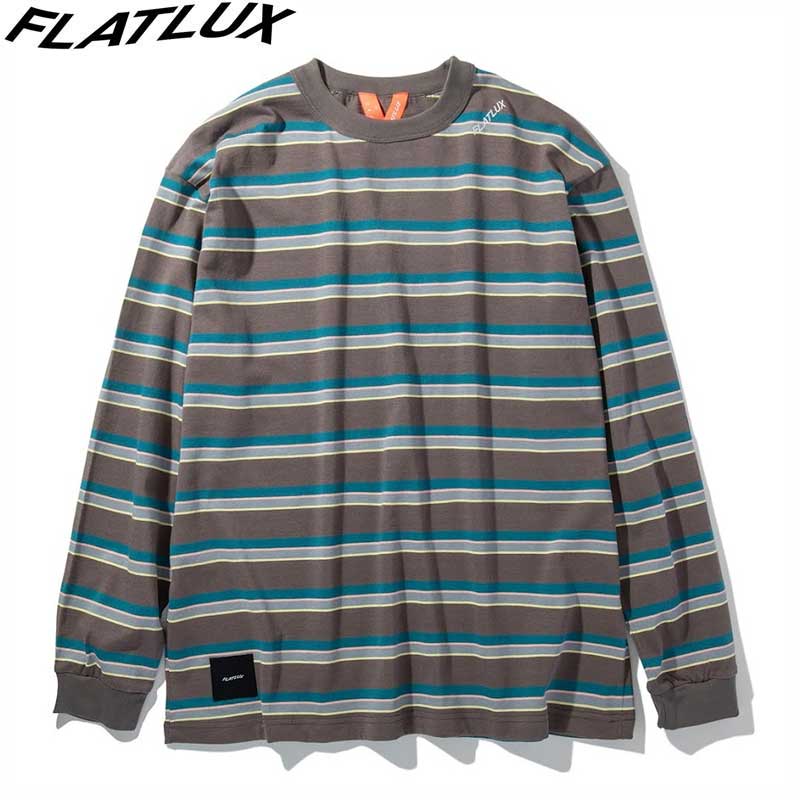 樂天商城 - フラットラックス FLATLUX tシャツ Border L/S TEE Grey 長袖Tシャツ ボーダー カットソー