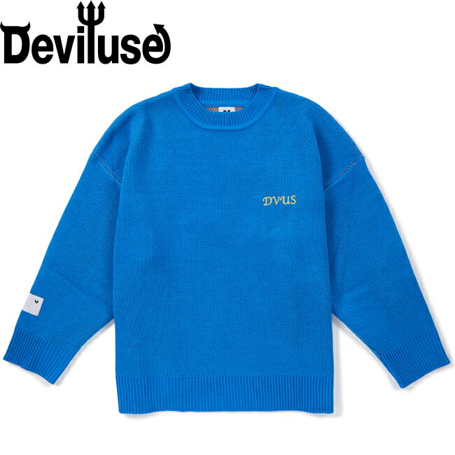セーター Deviluse デビルユース Prickly Flower Knit Crewneck Sweater Blue fw25058 ニット メンズ レ...