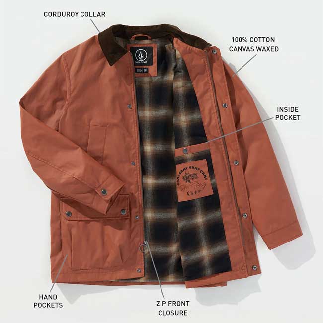 ジャケット VOLCOM ボルコム Entertainment FAT TONY Jacket Rust トップス アウター メンズ レディース