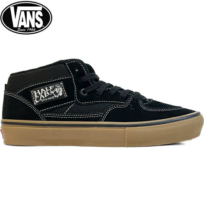 スニーカー VANS バンズ SKATE HALF CAB SKATEBOARD SHOES Black/Gum/White スケートボード シューズ ハーフキャブ メンズ