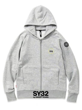 【SY32 by SWEET YEARS / エスワイサーティトゥバイスィートイヤーズ】 【人気】ワールドスター ジップフーディー / WORLD STAR ZIP HOODIE / グレー × ブラック