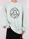 【el conductorH / コンダクター】 【24AW】ピグメント ペンタグラム コットン クルーネック スウェット / PIGMENT DYE COTTON CREWNECK SWEATER 'PENTAGRAM / ミント