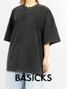 【1500円クーポン】【BASICKS / ベイシックス】 【25SS】ラージ フィット ヴィンテージ ハーフスリーブ 半袖 Tシャツ / LARGE FIT VINTAGE HALF SLEEVE T-SHIRT / ブラック