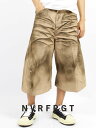 【NVRFRGT / ネヴァーフォーゲット】 【25SS】3D ツイステッド デニム ショーツ / 3D TWISTED JORTS / CRAZY DIRTY WASHED TAN(ブラウン)