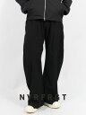 【NVRFRGT / ネヴァーフォーゲット】 【25SS】2タック カーブド レッグ トラウザー / 2TUCK CURVED LEG TROUSERS / BLACK(ブラック)