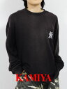【KAMIYA / カミヤ】 【25SS】"カミヤ-スネーク" ディストレスド ロングスリーブ ポケット Tシャツ / “KMY-SNAKE” DISTRESSED L/S POCKET TEE / ブラック