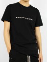 【RICK OWENS DRKSHDW / リックオウエンス ダークシャドウ】 【RICK OWENS / リック オウエンス】 【25SS】レベルT / LEVEL T 半袖 カットソー / ブラック × パール