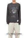 【Maison MIHARA YASUHIRO / メゾン ミハラヤスヒロ】 【25AW】ドッグプリント エンブリッシュド ディストレスド ロングスリーブ Tシャツ / DOG PRINTED EMBELLISHED DISTRESSED LONG SLEEVE T-SHIRT / ブラック