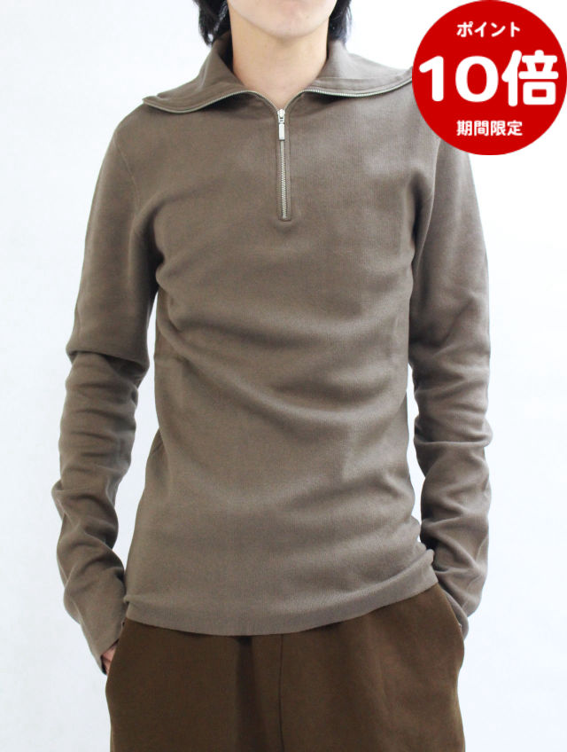 期間限定P10倍【entire studios / エンタイアスタジオ】 ジップアップ タートルネック / ZIP UP TURTLE NECK / BROWN (ブラウン)