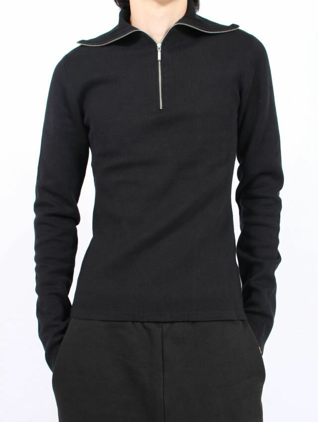 【entire studios / エンタイアスタジオ】 ジップアップ タートルネック / ZIP UP TURTLE NECK / BLACK(ブラック)
