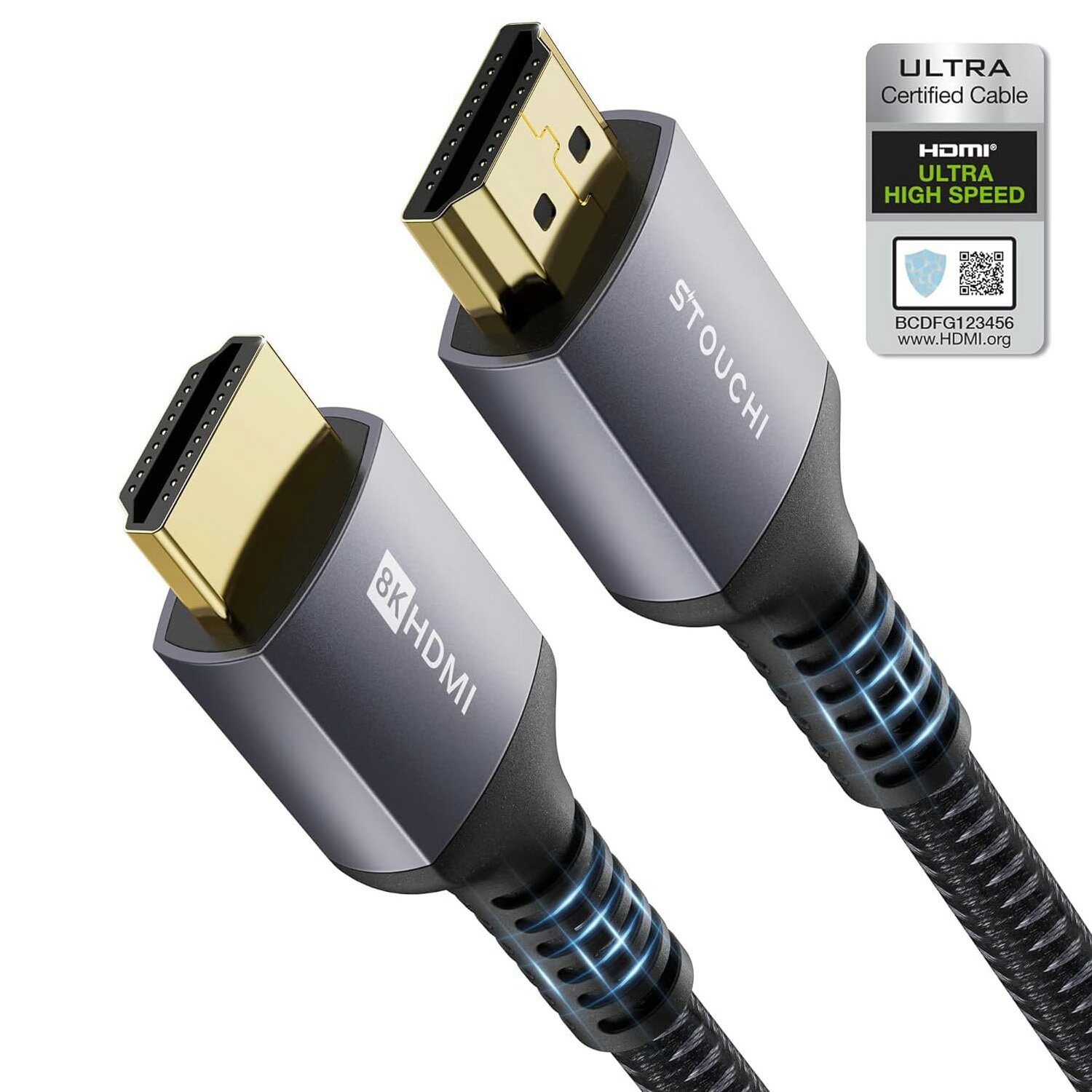 プレミアムHDMI認証 Stouchi 10K 8K Ultra High Speed HDMI® ケーブル 超高速 4K@144Hz 120Hz 三重ナイロン編み アルミ合金 金メッキプラグ eARC ARC HDCP 2.2&2.3 Dynamic HDR UHD VRR対応 Switch PS5 PS4 Xbox TV PC モニター Blu-rayなど適用