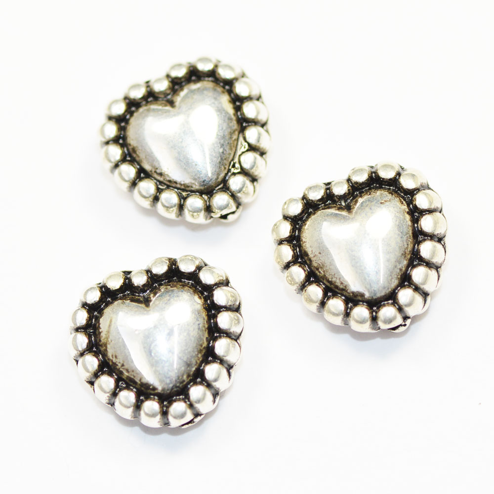 メタル調パーツ ラージハート 10mm シルバー