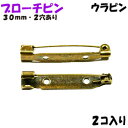 アクセサリーパーツ 金具 ブローチピン ウラピン 2ホール付き 金古美 アンティークゴールド 30mm 2コ入り