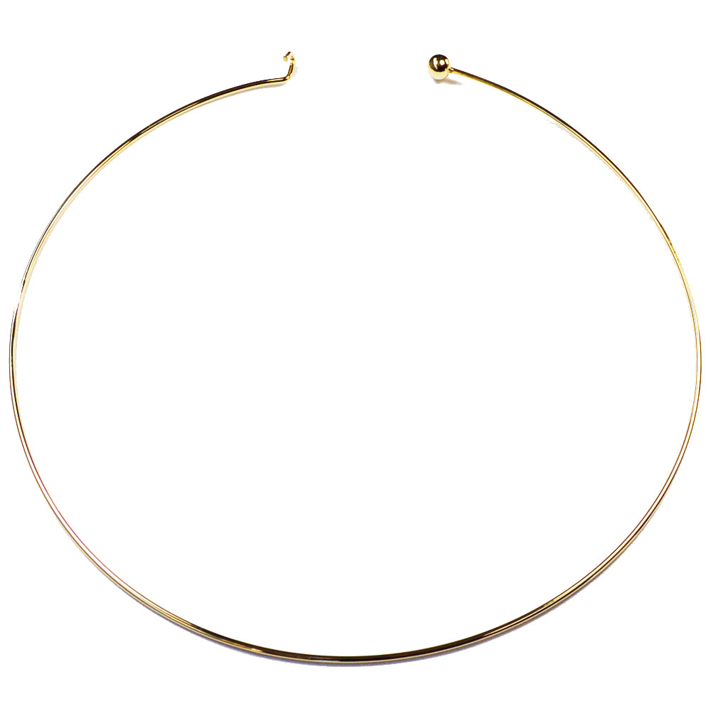 ネジ式 ワイヤーネック チョーカー 金色 ゴールドカラー アクセサリーパーツ 金具