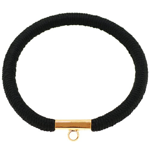 アクセサリパーツ 金具 ヘアーゴム カン付き 金色 ゴールドカラー 黒ゴム 1コ入り