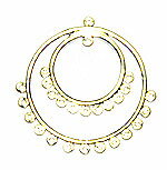 輸入金具 アクセサリーパーツ フープドロッパー 2重リング カン付き 大