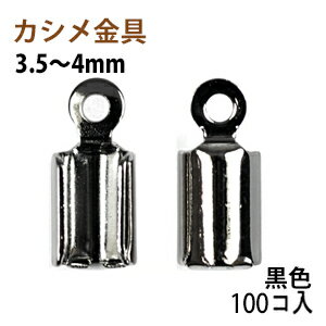 Rakuten - アクセサリーパーツ 金具 カシメ 紐止め 3．5〜4mm 黒色 ブラックニッケル 100コ入りサービスパック