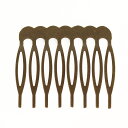 アクセサリーパーツ 金具 ヘアーコーム 平たい櫛パーツ 8本足 金古美 アンティークゴールド 1コ入り CY007 AG