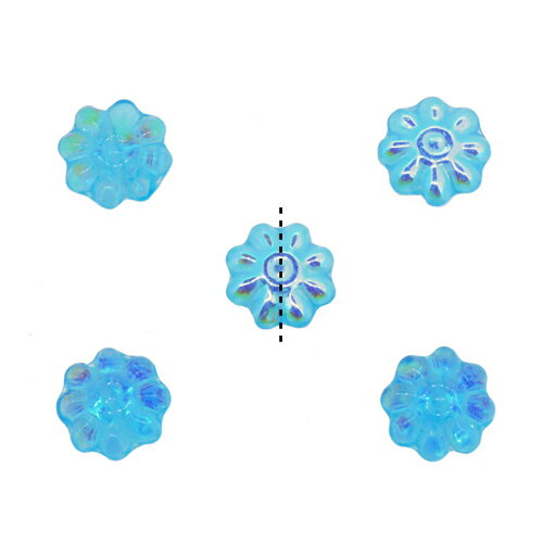 デイジービーズ 9mm アクアマリンAB チェコビーズ