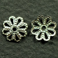 座金 花座 パーツ ビーズキャップ 金具 銀古美 アンティークシルバー 8mm 10コ入り UZ40-2-AS