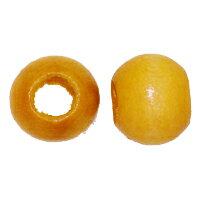 乐天商城 - 穴大 ウッドビーズ 丸型ラウンド NO1 9.5×8mm ライトトパーズイエロー 10コ入り こちらは穴が大きめ
