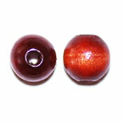 ウッドビーズ 丸型ラウンド NO2 9.5×8.5mm 茶色 ブラウン 10コ入り ウッドビーズ 丸型ラウンド NO2 9.5×8.5mm 茶色 ブラウン 10コ入り