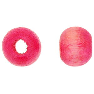 乐天商城 - ウッドビーズ 丸型ラウンド NO.5 6mm ピンク 20コ入り