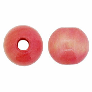 ウッドビーズ 丸型ラウンド NO.4 11.5×10.5mm ライトピンク 10コ入り