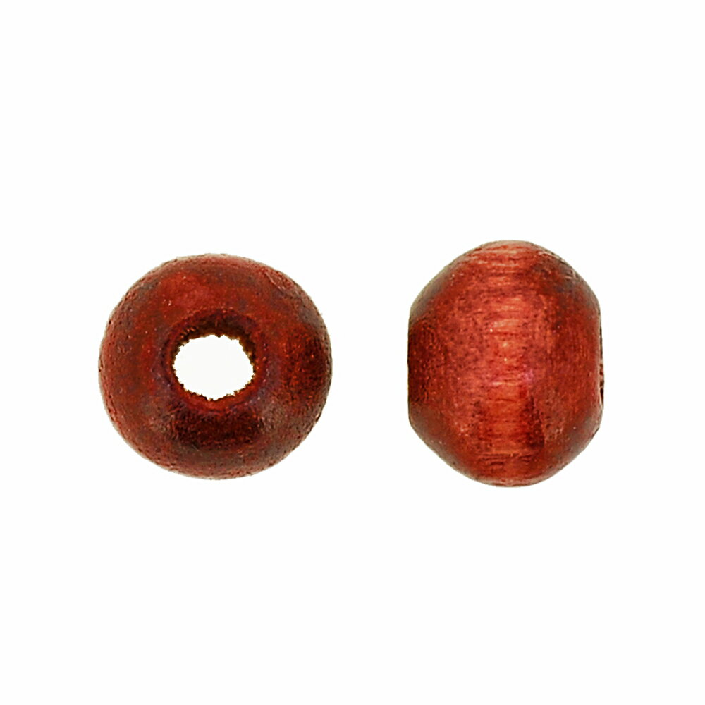 Rakuten - ウッドビーズ 丸型ラウンド NO.5 6mm 茶色 ブラウン 20コ入り