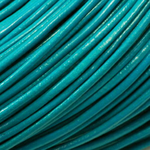 乐天商城 - 皮ひもBタイプ 1m単位でお切りします 太さ2mm マリンブルー 牛本皮 丸革紐