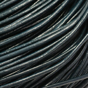 乐天商城 - 皮ひもBタイプ 1m単位でお切りします 太さ2mm ミッドナイトブルー 牛本皮 丸革紐