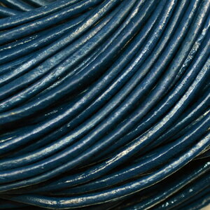 乐天商城 - 皮ひもBタイプ 1m単位でお切りします 太さ2mm インディゴブルー 牛本皮 丸革紐