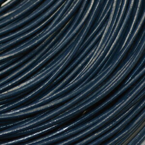 乐天商城 - 皮ひもBタイプ 1m単位でお切りします 太さ1mm インディゴブルー 牛本皮 丸革紐