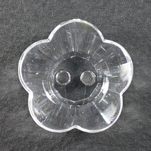 プラビーズ アクリル ビーズ 花 フラワー 2ホール 20×20mm 透明 クリスタル 20グラム入り NO．324
