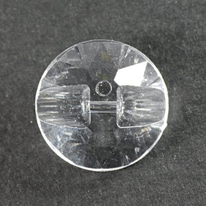 Rakuten - プラビーズ アクリルビーズ ボタン型 横穴 15mm 透明クリスタル 20グラム入り NO.355