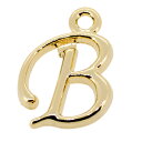 アルファベット イニシャル チャーム Bの文字 ゴールドカラー メタルパーツ 16KG金メッキ