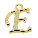 アルファベット イニシャル チャーム Eの文字 ゴールドカラー メタルパーツ 16KG金メッキ