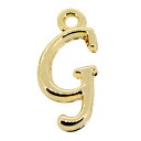 アルファベット イニシャル チャーム Gの文字 ゴールドカラー メタルパーツ 16KG金メッキ