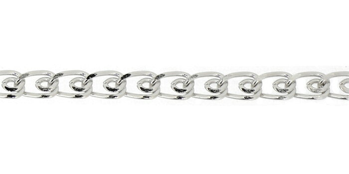 乐天商城 - THE切売り チェーン シリーズ 1m単位でお切りします デザインチェーン 幅約2.6mm 銀色 シルバーカラー ロジウム くさり KR-1-SV