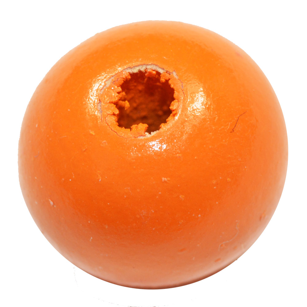 乐天商城 - 大きなウッドビーズ 木製 約15×16mm 丸型 オレンジ 2コ入り CT036