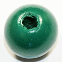 大きなウッドビーズ 木製 約15×16mm 丸型 緑色 グリーン 2コ入り CT037